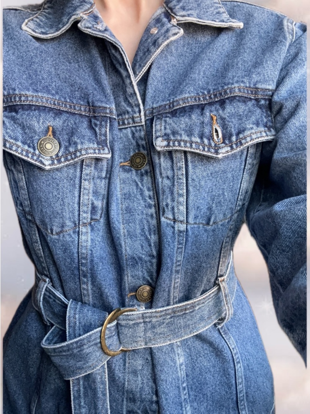 💙 Kaele Collection Belted Denim Jacket 🌟 - Picture 2 of 6